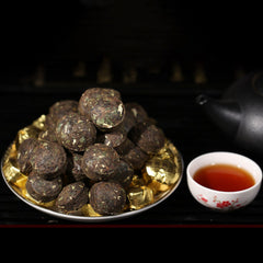 HelloYoung Glutinous Rice Fragrance Small Puerh Tea Pressed Black Tea Pu'er Ripe Tea 500g