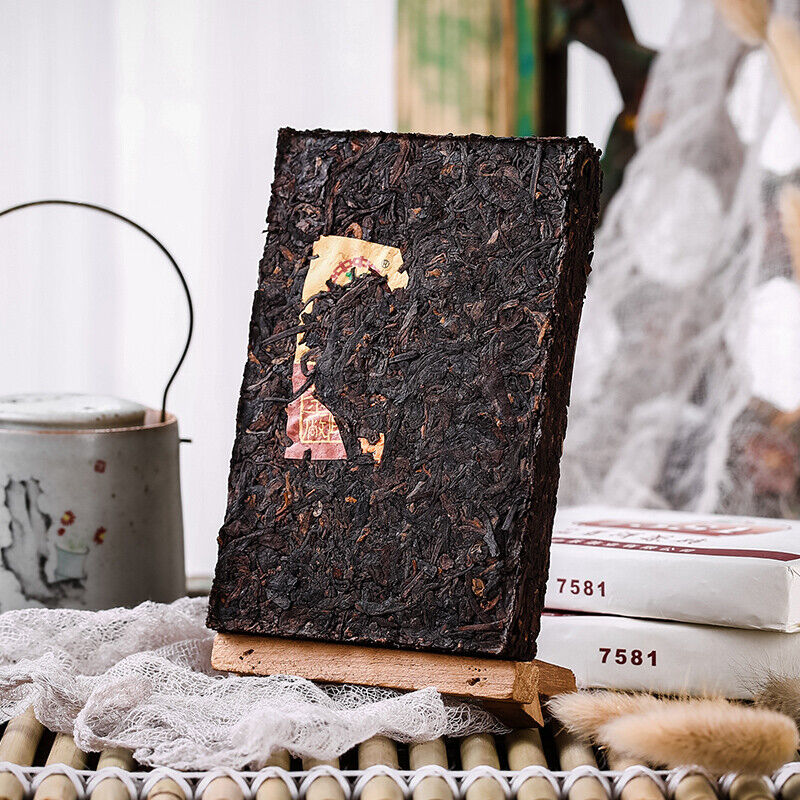 HelloYoung Classic 7581 Pu-erh Tea Brick Aged Ripe Puer Pu'er Brick CHINATEA Brand 250g