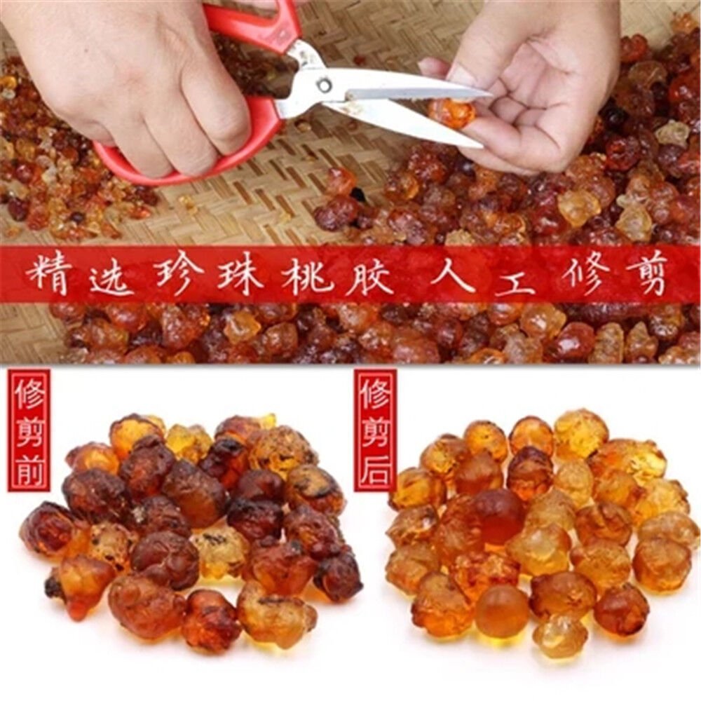 HelloYoung 100% Natural Peach Gum Herbal Tea Chinese Organic Peach Resin Ecology Taojiao