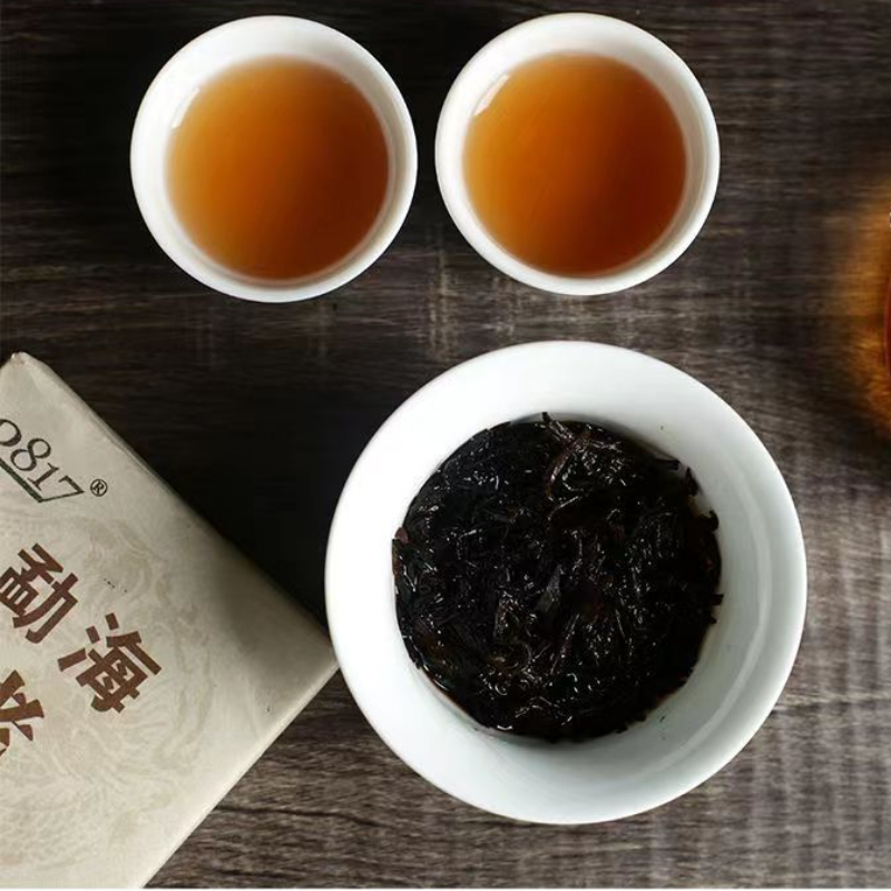 Menghai Ripe Puerh Brick Tea Pu-erh Cooked Tea Old Tree Organic Pu'er Tea 250g