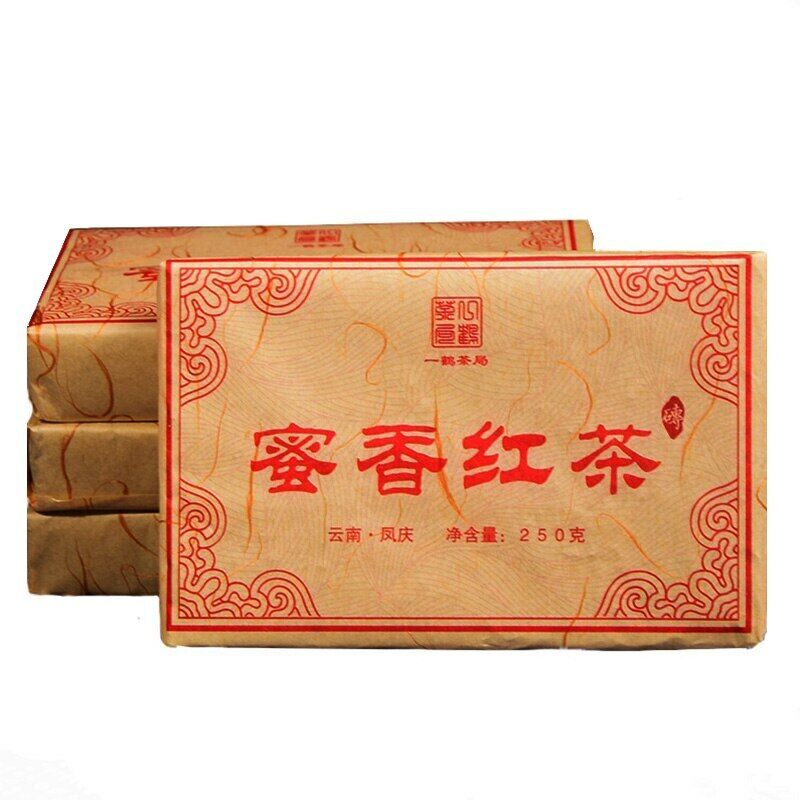HelloYoung Fengqing Dian Hong Golden Buds Dianhong Yunnan Dian Hong Black Tea Brick 250g