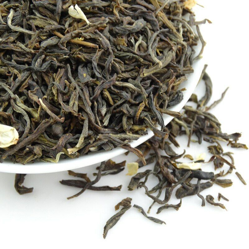 HelloYoung Chinese Organic Jasmine Green Tea Hairy Tip Silver Buds Loose Leaf Flower Tea