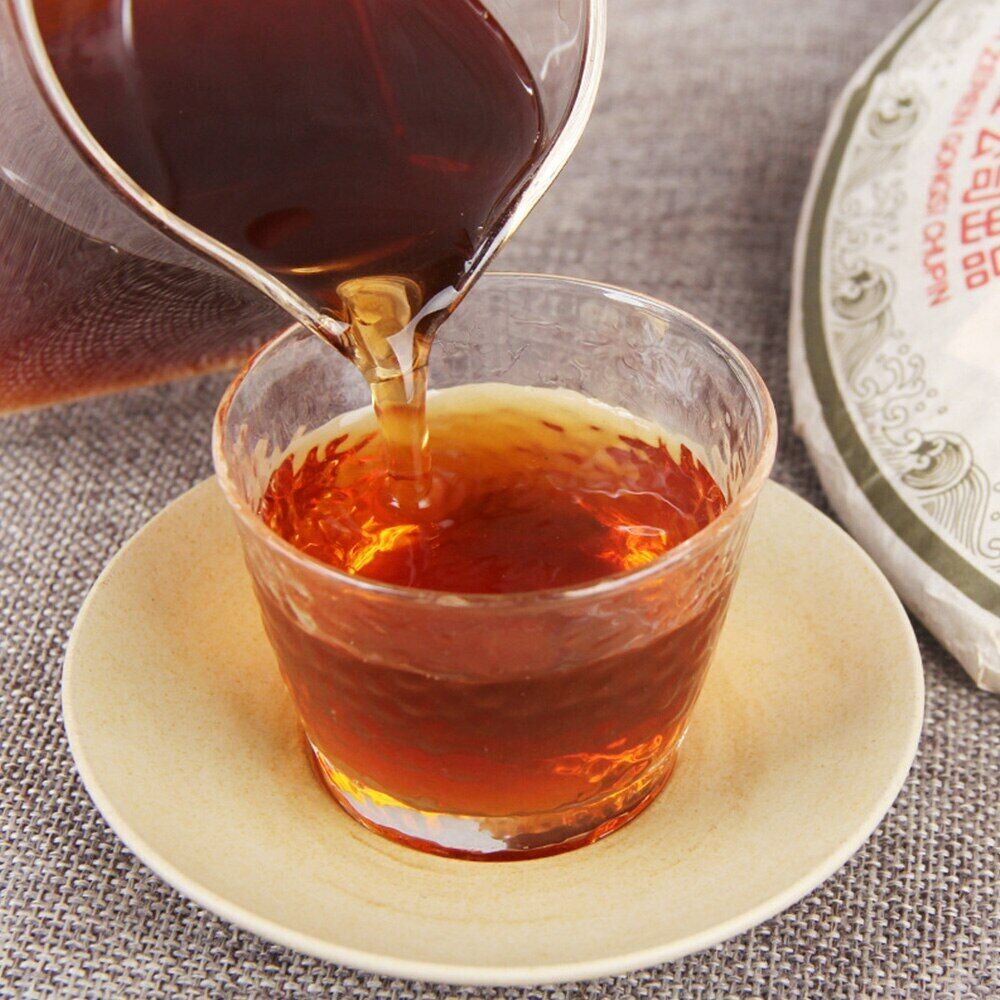 HelloYoung Shu Pu-erh Tea Palace and The Charm of Time Qi Zi Bing Ripe Puer Tea 357g