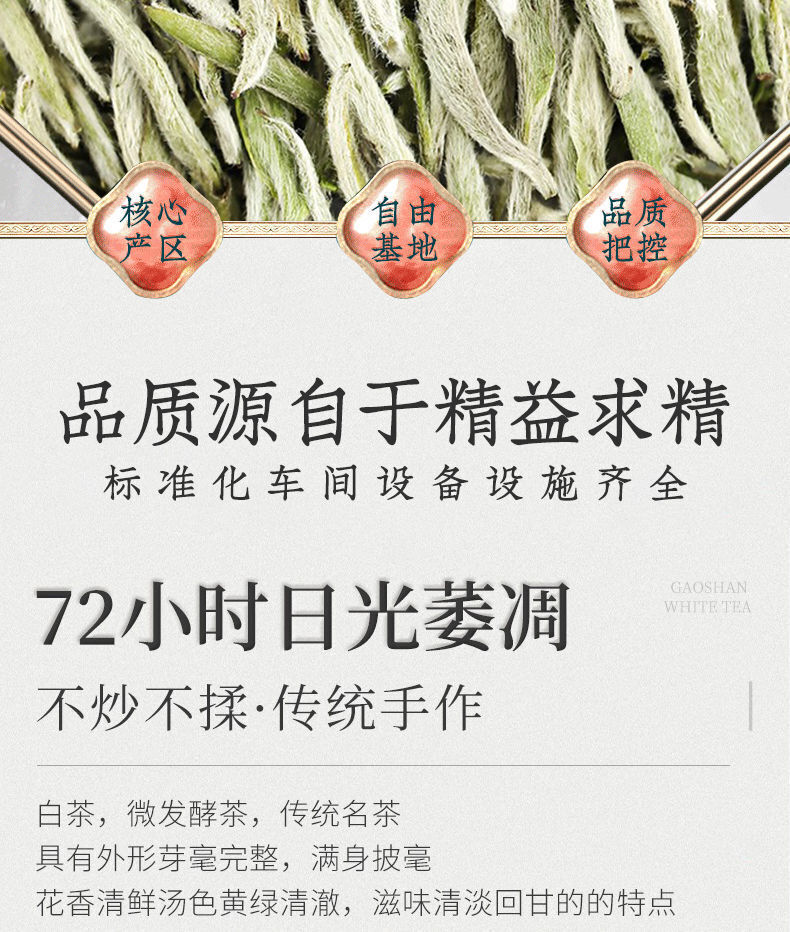 HelloYoung White Hairs Silver Needle Fuding White Tea Spring Tea Ming Qian First Pick 50g